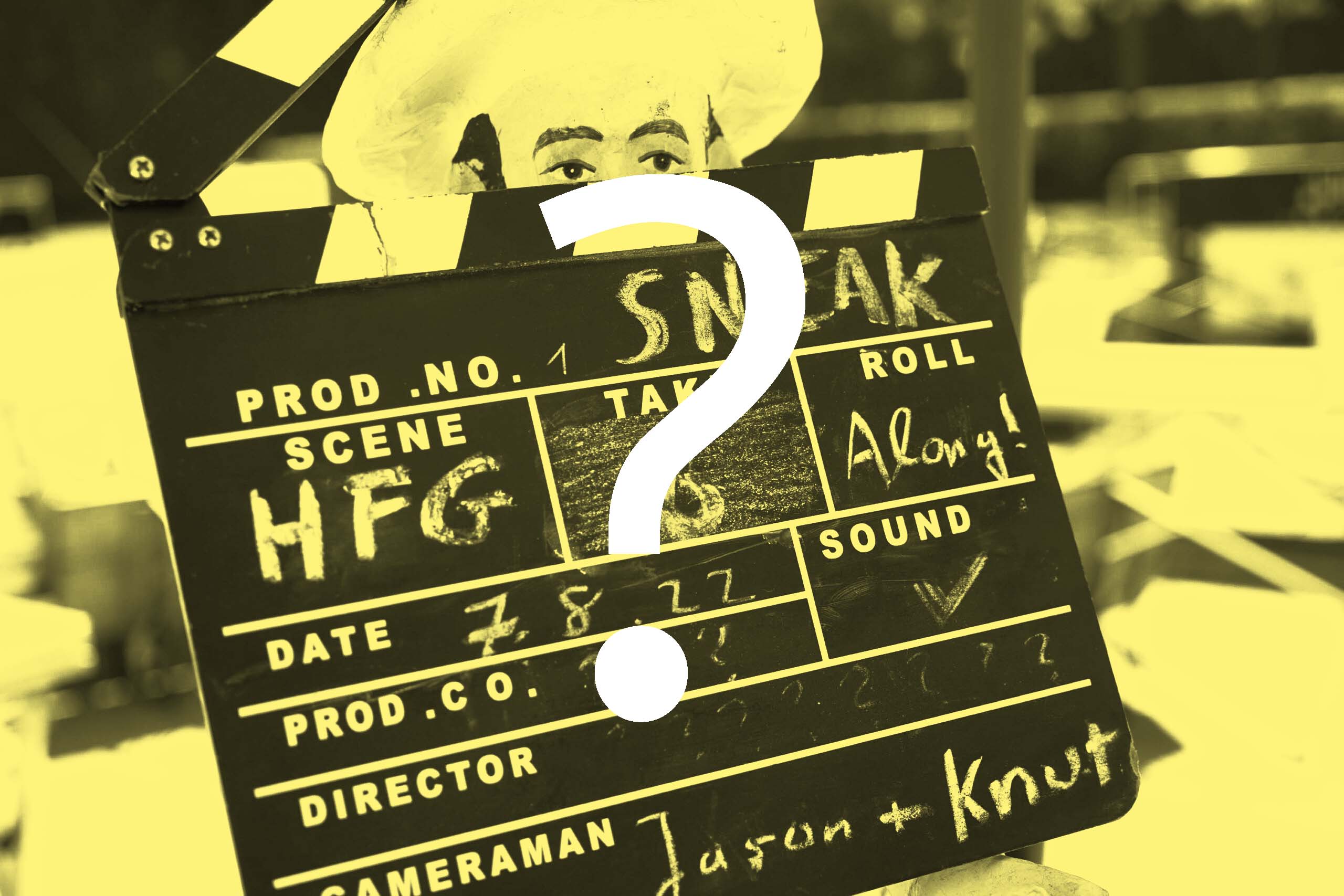Open Air Kino 2023 Sneak Fragezeichen Gelb